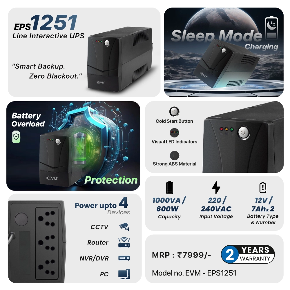 EVM UPS 1000VA EPS1251 view 3